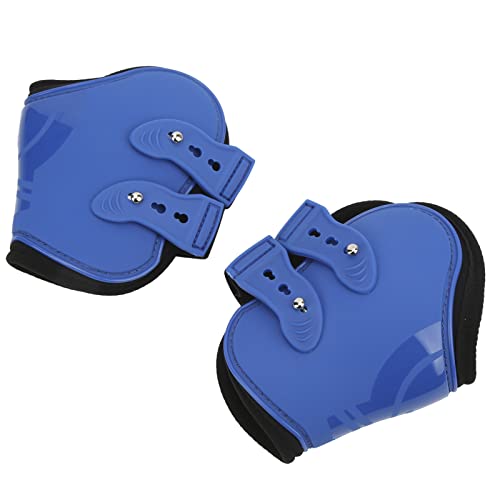 Airshi Pferdebeinstiefel, Pferdebeinstützenschutz, Blaues PU + Neopren für Pferdehinterbeine für Pferdewettkämpfe (Blaue Hinterbeine 34 x 20 x 24 cm) von Airshi