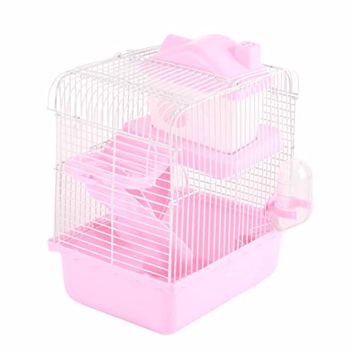 Hamsterkäfig, einfach zu installieren, 2 Etagen, für kleine Haustiere, Rosa von Airshi