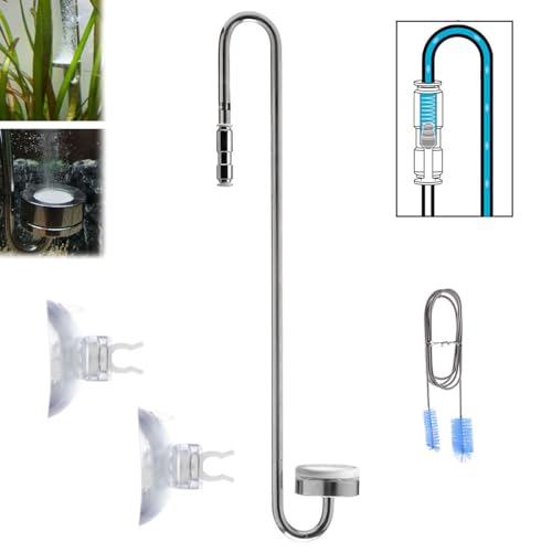 Aquarium CO2 Diffusor | 30cm | Edelstahl | Anschluss: 4/6 mm, CO2-Verteiler zur Förderung der Gesundheit von Aquarienpflanzen, Zerstäuber Aquarium Zubehör für CO2 Systeme In Jedem Süßwasser Aquarium von Aisny