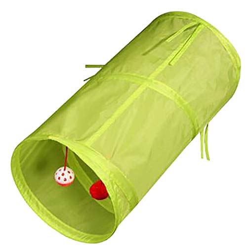 Aisoway Polyester Faltbare Katze-Form-Tunnel Mit Bell 2 Gerade Löcher Spielen Tubes Indoor Outdoor-Haustier-Katze Ausbildung Spielzeug Interactive Toy Tierzubehör-Form von Aisoway