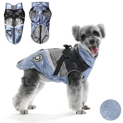 Hundemantel Winter Wasserdicht Hundejacke: Hundemantel mit Geschirr für Kleine Mittlere und Große Hunde von Aisuowa