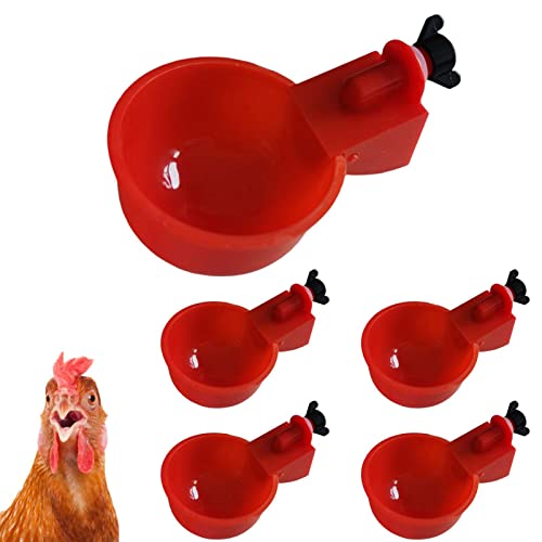 2 Pcs Wasserspender Automatisches Huhn, 5 Stück Wasserbecher Automatischer Wasserbecher, Wasserspender für Hühner, geeignet für Küken, Enten, Truthahn und Hasen, Geflügel-Wasserspender-Kit von Aisyrain