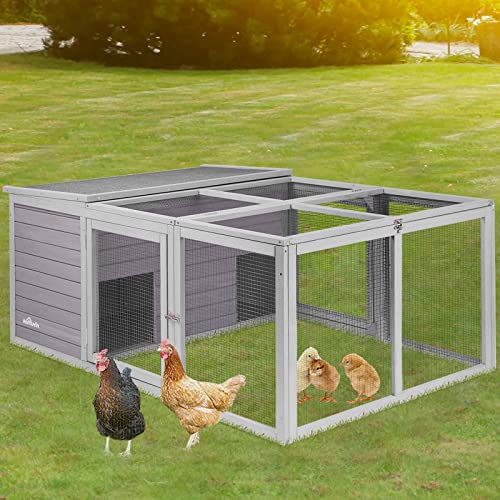 Aivituvin Walk in Chicken Coop, Chicken House Coop, Hühnerstall für 8 Hühner, Outdoor Geflügel Entengehege Kleintier Laufstall - Leicht zu reinigende PVC-Schicht im Lieferumfang enthalten von Aivituvin