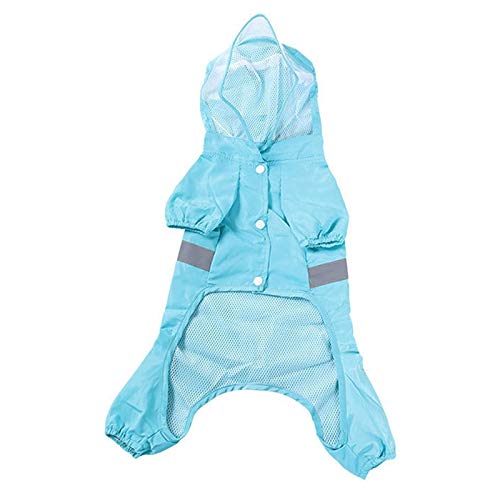 Aiwjeakh Haustier Hund Regen Mantel Kleidung FranzöSische Bulldogge Kleidung Hund Regen Jacke wasserdichte Kleidung für Hund Overall Outfit M von Aiwjeakh