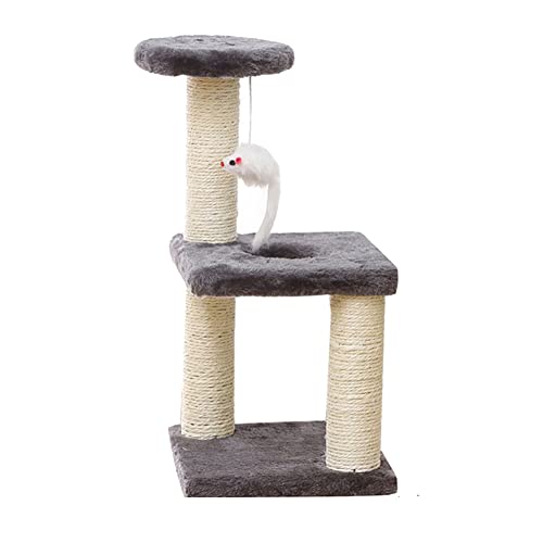 Aiwjeakh Haustier Katzen Baumspielzeug Eigentumswohnung Katzen Kletterturm Mehrschichtig mit HäNgematte Katzenhaus Kratzbaum Massivholzpfosten für Katzen von Aiwjeakh