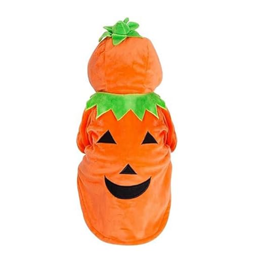 Aiwjeakh Kürbis-Kostüme für Hunde, Halloween-Kostüm für Kleine Hunde, Haustier-Cosplay-Kleid, Warme Welpen-Outfits, Fleece-Kapuzenpullover, Langlebig, Einfach zu Verwenden, 36 X 23 cm von Aiwjeakh