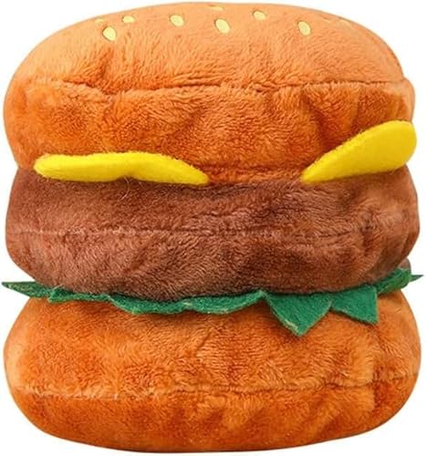 Aixingxing Burger Plüsch-Hundespielzeug, 3 Stück, lustiges interessantes Hundespielzeug, weiches, quietschendes Kauspielzeug von Aixingxing