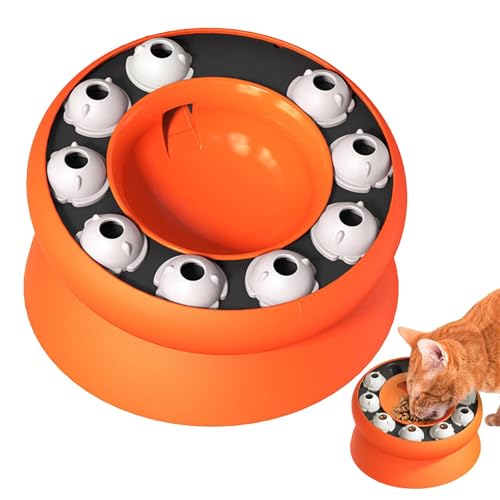 Aizuoni Cat Slow Feeder, Slow Feeder Napf für Katzen - Erhöhter und betitelter Katzen-Puzzle-Futternapf - Futternapf für gesunde Ernährung, interaktives Spielzeug für Kätzchen von Aizuoni