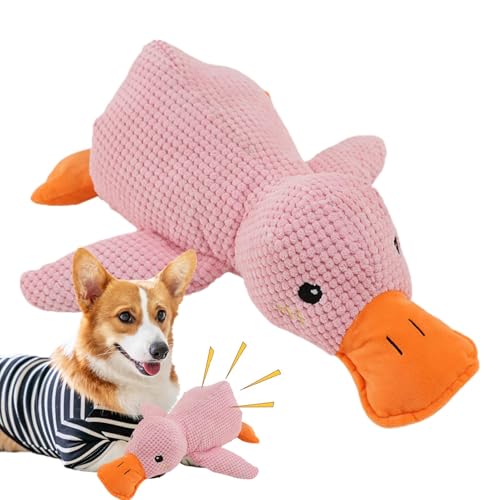 Aizuoni Enten-Hundespielzeug, 45 X 38cm Kuscheltiere Enten Plüschtiere, Plüsch-Hundespielzeug, Calming Duck Dog Toy, Hundetraining Zubehör, Niedliches Plüsch-Enten-Sound-Spielzeug,Quietschtier, von Aizuoni