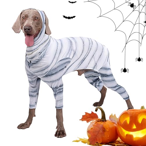 Aizuoni Halloween-Kleidung für Hunde, Halloween-Kostüme für Hunde - Tragbare Mumienskelett-Haustierkleidung | Hunde-Halloween-Mumienkleidung, lustiges Haustier-Cosplay-Kostüm für von Aizuoni