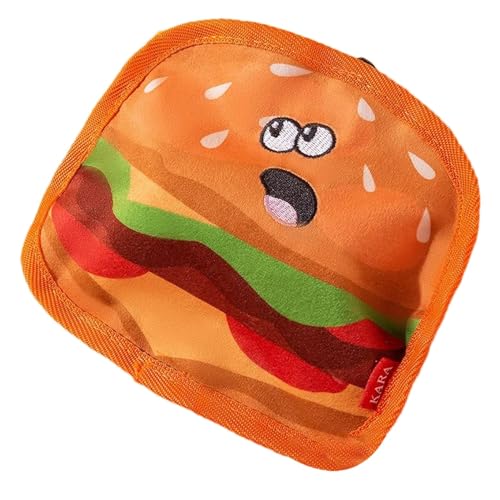 Aizuoni Hamburger-Haustierspielzeug,Hamburger-Hundespielzeug,Simulation Pommes Frites weiches Plüsch-Backenzahnspielzeug mit Sound - Food Design Quietschgeräusch-Spielzeug für Hunde und Katzen, von Aizuoni