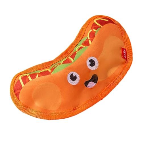 Aizuoni Hamburger-Hundespielzeug, quietschendes Hamburger-Spielzeug für Haustiere - Weiche Molarenspielzeuge | Food Design Pet Teeth Hamburger Kauspielzeug – Bissfestes Zahnreinigungswerkzeug von Aizuoni