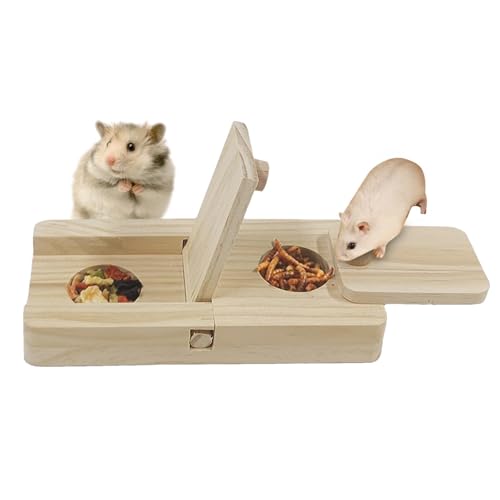 Aizuoni Hamster-Futterspielzeug,Hamster-Futterspielzeug - Interaktives Enrichment-Spielzeug aus Holz - Futterspender-Trainingsspielzeug, Puzzlespiel zum Verstecken von Leckereien, interaktives von Aizuoni