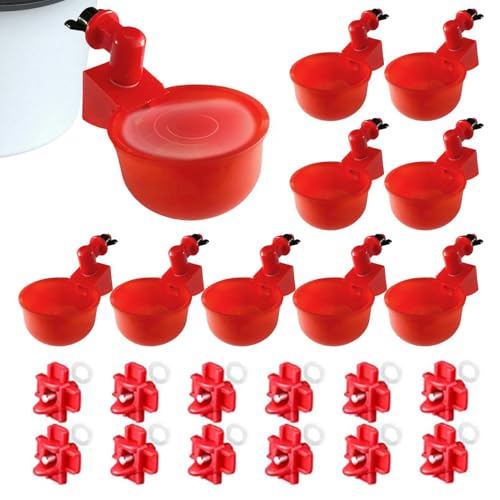 Aizuoni Hühnertränken,5-teiliges automatisches Hühnertränken-Set für Geflügel - Chicken Cup Waterer Chicken Feeder Geflügeltränkeschale für Geflügel Wachtel Ente Huhn Vogel Truthahn Tränke von Aizuoni