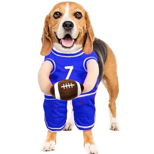 Aizuoni Hunde-Basketball-Kostüm Mit Ball, Hunde-Basketball-Halloween-Kostüm, Halten Ball Hund Basketball Jersey | Lustiges Haustier-Sporttrikot Mit Verstellbaren Trägern Für Kleine Und Mittelgroße von Aizuoni