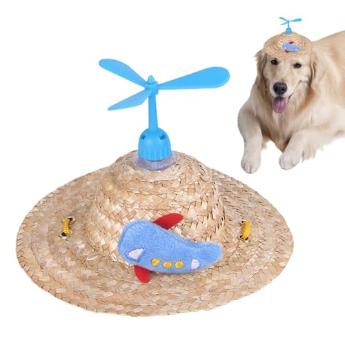 Aizuoni Hundepropellermütze, Propellermütze für Hunde | Kreativer Hunde-Sonnenhut mit Propellern - Handgefertigte mexikanische Par -Foto-Requisite, verstellbare lustige Welpen-Sonnenhut für von Aizuoni