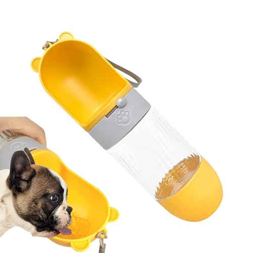 Aizuoni Hundewasserflasche,Hundereisewasserflasche,Trinkflasche für Hunde, Wassernapf | Trinknapf, auslaufsicher, Hunde-Wasserspender mit Futterbehälter, Haustier-Wasserflasche für Katzen, Hunde, von Aizuoni