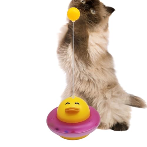 Aizuoni Interaktives Spielzeug für Katzen,Interaktives Katzenspielzeug,Lustige Ballspielzeuge auf Zauberstab | Haustier drinnen Tanzt lustigen Ball auf Zauberstab, automatischer interaktiver von Aizuoni