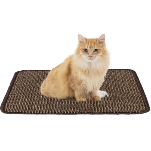 Aizuoni Katze Kratzmatte, Sisal Teppich, Katzenkratzmatte Aus Natürlichem Sisal, Katzen Kratzbrett Sisalteppich Für Katzenböden Kratzunterlage Zum Kratzen Von Katzenkrallen, Kletternder Katzenkratzer von Aizuoni