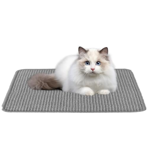 Aizuoni Katze Kratzmatte, Sisal Teppich, Katzenkratzmatte Aus Natürlichem Sisal, Katzen Kratzbrett Sisalteppich Für Katzenböden Kratzunterlage Zum Kratzen Von Katzenkrallen, Kletternder Katzenkratzer von Aizuoni