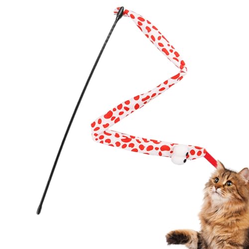 Aizuoni Katzenangel Lang, Wiggle Tail Katzenspielzeug, Katzenspielzeug Schlangenstab, Katzenspielzeug Schlangenstab, Kätzchen-Stick-Spielzeug, Spielzeug Mit Klingendem Stab Für Katzen Und Kätzchen von Aizuoni