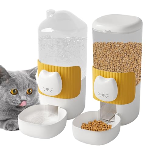 Aizuoni Katzenfutter Automat, Katzenfutter- Und Wasserspender-Set,automatischer Futterspender Katze,Futterspender Für Haustiere Und Wasserspender, Futterspender Für Hunde Und Katzen Mit Großer von Aizuoni