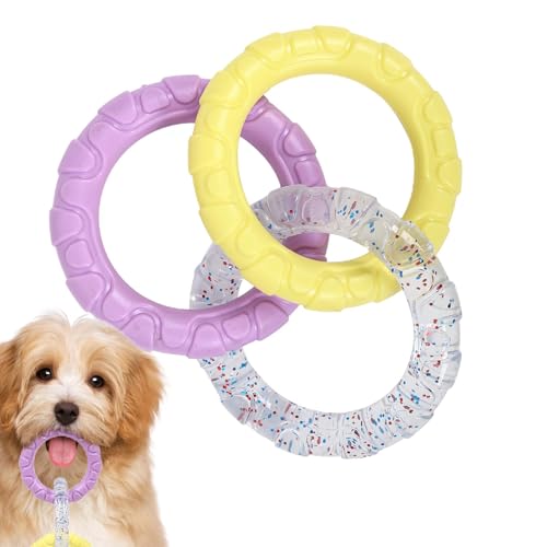 Aizuoni Kauspielzeug für Hunde, Zahnspielzeug für Welpen - Squeak Toys Interaktives Kauringspielzeug für Hunde - Kauspielzeug für Hunde, Kauspielzeugring für die Zahnreinigung, unzerstörbares von Aizuoni