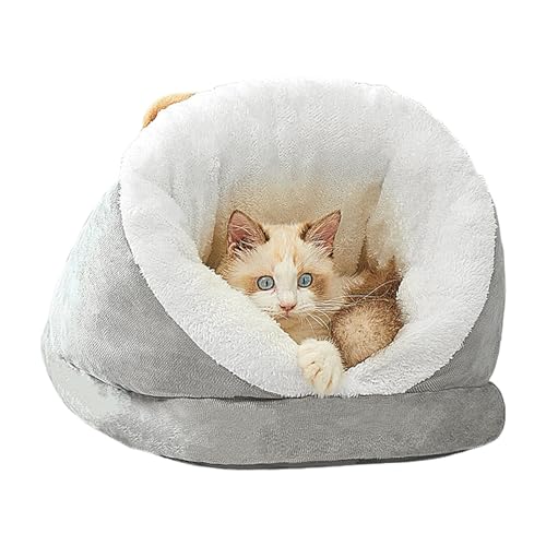 Aizuoni Kuschelhöhle Katze, Warm Katzenhöhle, Katzenbett Höhle, Kuschelhöhle Hund, Schlafhöhlenbett Für Haustiere, Weiches Plüsch-Katzenhausbett, Wärmendes Welpen-Katzenhaus Für Haustiere von Aizuoni