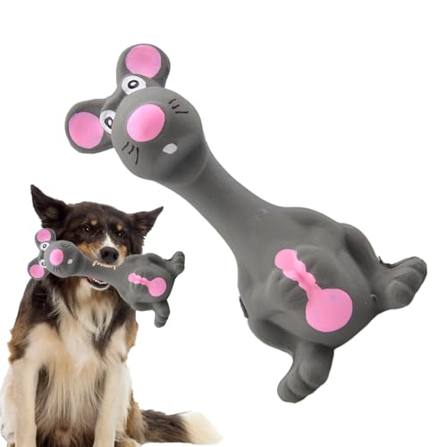 Aizuoni Latex-Kauspielzeug, quietschendes Latex-Hundespielzeug - Mäuse Haustier Kauspielzeug Weiches Backenzahn-Quietschspielzeug,Hund, lustiger Sound, Mäuseform, Gummi-Beißspielzeug, weicher von Aizuoni