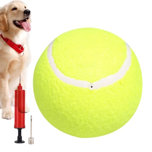 Aizuoni Riesen-Tennisball für Hunde,Großer Tennisball - Großer Hundeball, übergroße Tennisbälle,Interaktives Hundespielzeug, lustige Kinderspielbälle mit Pumpe und Nadel, Welpenballspielzeug für den von Aizuoni