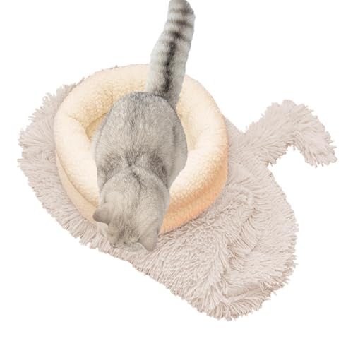 Aizuoni Schlafsack Für Katzen, Schlafsack Katze, Plüsch Katzenschlafsackbett, Katzenschlafsack | Cat Sleeping Bag, Bequemer Haustier-Kuschelsack, Höhlenschlafsack, Selbstwärmendes Katzenbett von Aizuoni