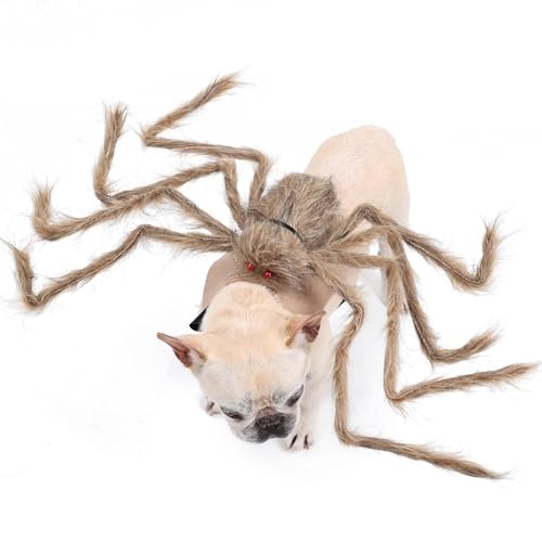 Aizuoni Spinnen-Hundekleidung, Spinnenanzüge für Hunde | Plüsch-Spinnen-Kleidung | Verstellbares Cosplay-Kostüm für Hunde und Katzen, Festival-Dekoration, Haustier-Zubehör von Aizuoni