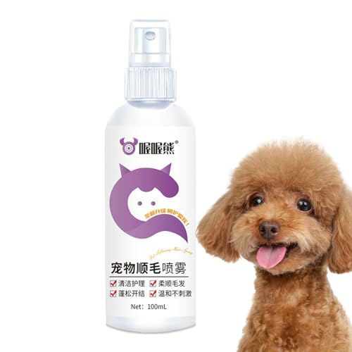 Aizuoni Spülungsspray für Hunde, 100 ml, desodorierendes Katzen-Entwirrungsspray für verfilztes Haar, antistatisch, pH-ausgeglichener Haarentwirrer, langanhaltend von Aizuoni