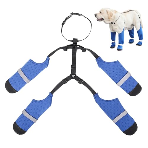 Aizuoni Strapsstiefel Für Hunde, Wasserdichte Strapsstiefel Für Hunde - Wasserdichte Hundestiefel Mit Hosenträgern | Rutschfeste Mittelgroße Hunde-Winterstiefel Mit Hosenträgern, Schmutzabweisend, Für von Aizuoni