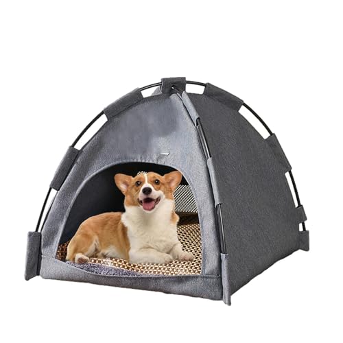 Aizuoni Tragbares Katzen-Tipi-Zelt, Faltbares Waschbares Katzen-Tipi-Hundezeltbett | 42 * 42 * 38CM Haustier Käfig Katze Zelt Laufstall Welpen Zwinger Outdoor Hunde Haus Für Kaninchen, Hund von Aizuoni