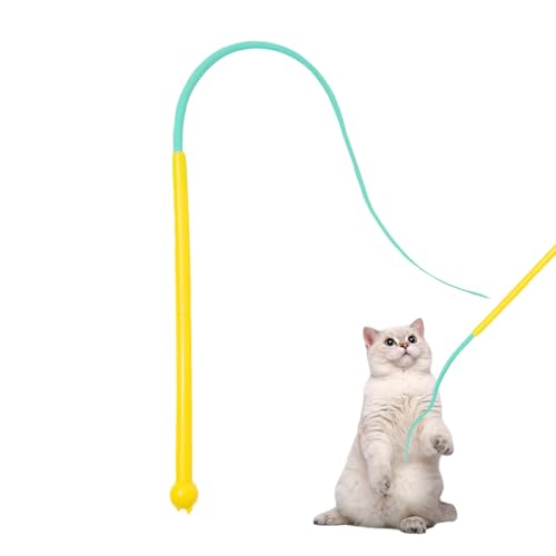 Aizuoni Twiggle Tail Katzenangel, Twigletail Katzenangel, Swinging Tail Cat Toy, Silikon Teaser Zauberstab Für Katzen, Innovatives Katzenspielzeug Aus Silikon,Verschleißfestes Schwanz-Teaser-Spielzeug von Aizuoni