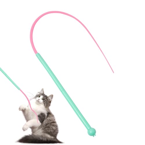 Aizuoni Twiggle Tail Katzenangel, Twigletail Katzenangel, Swinging Tail Cat Toy, Silikon Teaser Zauberstab Für Katzen, Innovatives Katzenspielzeug Aus Silikon,Verschleißfestes Schwanz-Teaser-Spielzeug von Aizuoni