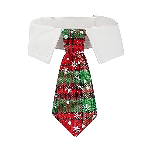 Aizuoni Weihnachts-Hundekrawatte - Haustier-Welpen-Schleifen-Krawatte mit rotem Karomuster - Haustierzubehör, weihnachtliche rote Karierte Krawatte für Feiertagsfeier, Weihnachtsfeier, Hochzeitsfeier von Aizuoni