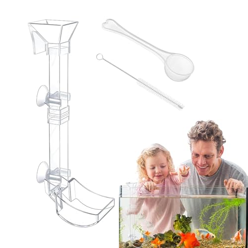 Aquarium Futterrohr Kit, Futter Aquarium-Futterrohr,-Futternapf-Set | Durchsichtiges Aquarium-Futterrohr-Tablett Und Futternapf-Set Für, Fische Und Schnecken von Aizuoni