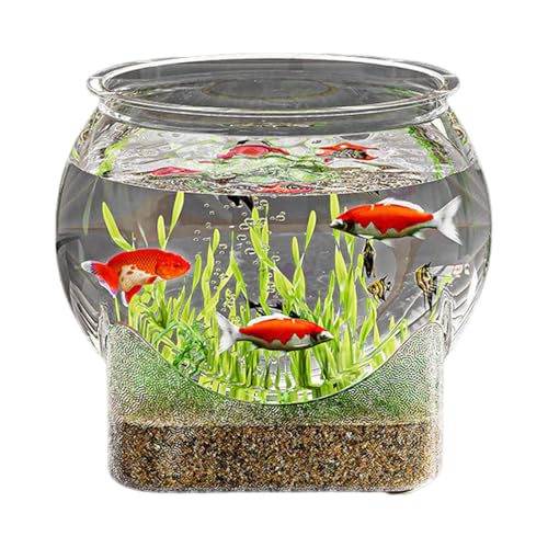 Desktop-Aquarium Für Betta-Fischschildkröte, Aquarien Fischschalen, Kugelaquarium Bruchsicherer Kunststoff Fischschale, Goldfischglas Für Den Heimarbeitsplatz, Kleine Aquarien, Blumenvasen-Herzstück von Aizuoni