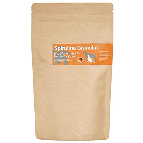 Spiera Spirulina Futter Granulat 250 g I Einzelfuttermittel für Hunde und Katzen aus algen, 100% natürlicher und nachhaltiger Futterzusatz aus Deutschland, Rohkostqualität aus Hessen von Akal Food