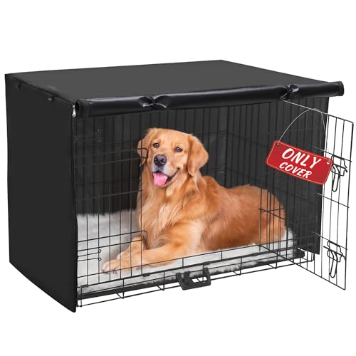 Akinerri Abdeckung für Hundekäfige, Doppeltür, wasserdicht, für Hundekäfig, 106,7 cm, Schwarz von Akinerri