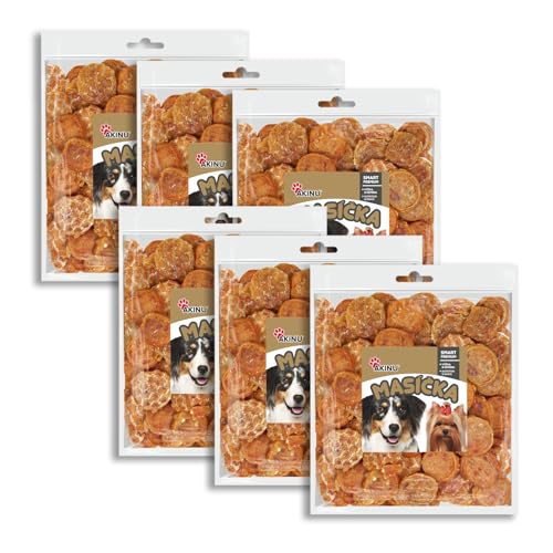 Akinu Fleisch Hühnerchips Leckerbissen für Hunde 6er Pack - 6 x 300 g von Akinu