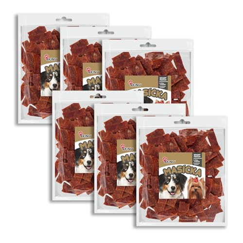 Akinu Fleisch Kaninchenstreifen Leckerbissen für Hunde 6er Pack - 6 x 300 g von Akinu