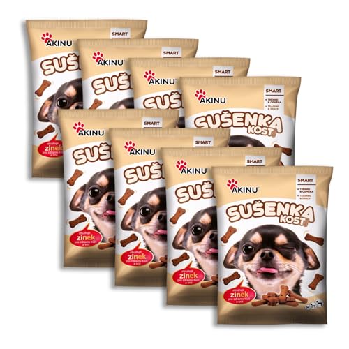 Akinu Hundeleckerli Keks - Knochen mit Zink, Getreidefreie Hunde Leckerlis für Training oder als Snack - 8er Pack (8 x 400 g) – Hoher Nährwert-Natürliche Belohnung für gesunde Zähne & Fell-Dog Treats von Akinu