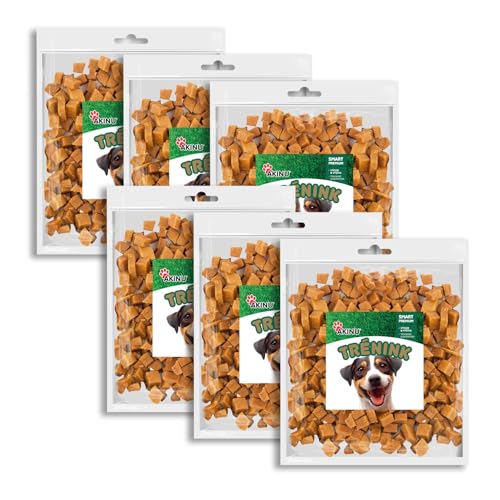 Akinu Hundeleckerli Lachswürfel – Getreidefreie Hundesnacks, ideal für Training & Snack – 6er Pack (6 x 400 g) – Mit Omega-3, natürliche Belohnung für gesunde Haut & Fell. von Akinu