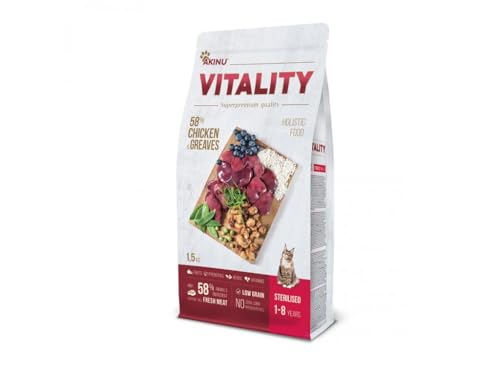 Akinu Vitality Katzenfutter - für sterilisierte Katzen | Huhn & Grieben | 1,5 kg | Premium Nassfutter von Akinu