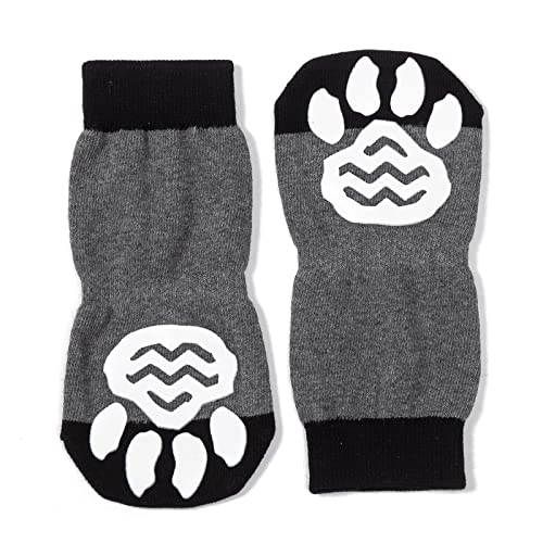 Akopawon 4 Stück Anti-Rutsch-Socken für Hunde und Katzen, Pfotenschutz, Traktionskontrolle, für den Innenbereich, gestrickte Haustiere, Hunde, Katzen, Gummi-Verstärkung von Akopawon