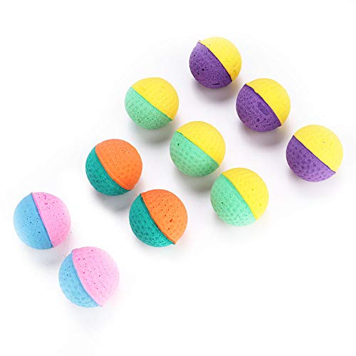 Akozon 10 Stück/Set Bunte Haustier-Katzen-Kätzchen-Spiel-Latexbälle 10 Stück/Set von Akozon