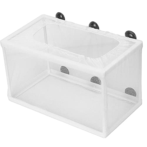 Akozon Aquarium-Fischbrutnetzbox für Jungfische und Babyfische, Isolierender Zuchttank mit Saugnäpfen, Fischzuchtausrüstung für den Heimgebrauch (Große Größe) von Akozon